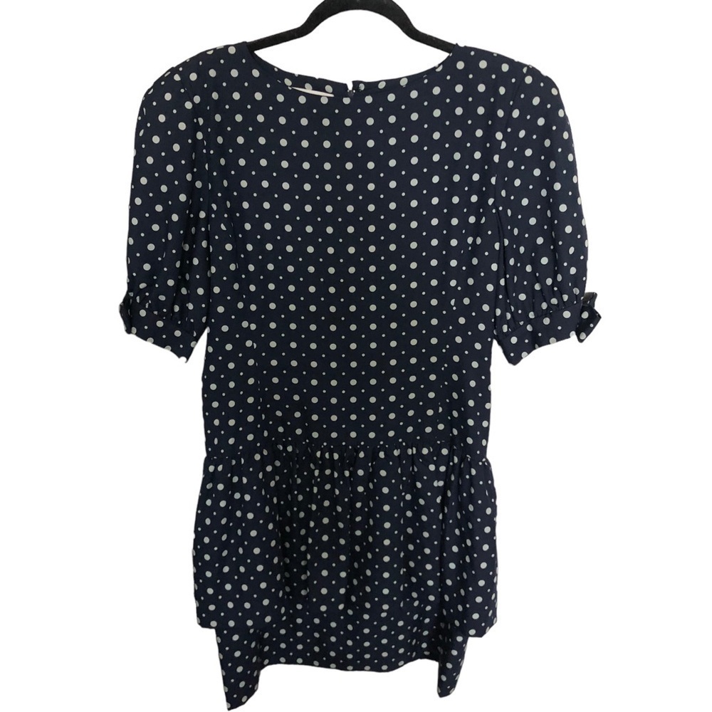 Vintage 1980s Albert Nipon silk polka dot peplum dress
